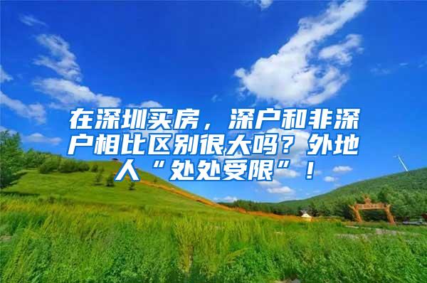 在深圳买房，深户和非深户相比区别很大吗？外地人“处处受限”！