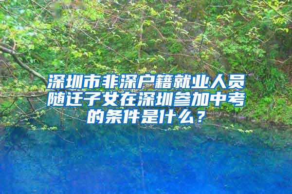 深圳市非深户籍就业人员随迁子女在深圳参加中考的条件是什么？