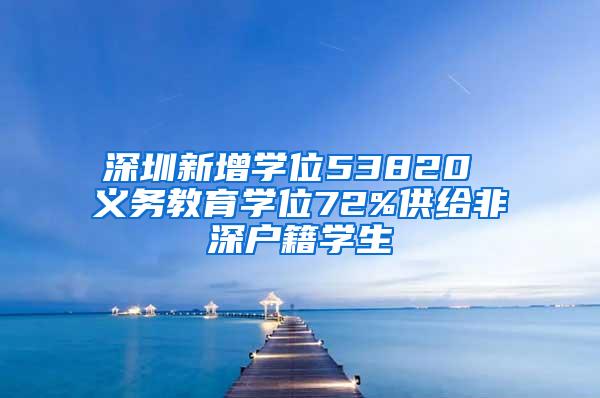 深圳新增学位53820 义务教育学位72%供给非深户籍学生