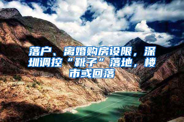 落户、离婚购房设限，深圳调控“靴子”落地，楼市或回落