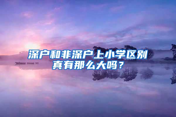 深户和非深户上小学区别真有那么大吗？