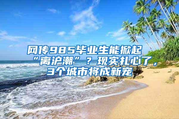 网传985毕业生能掀起“离沪潮”？现实扎心了，3个城市将成新宠