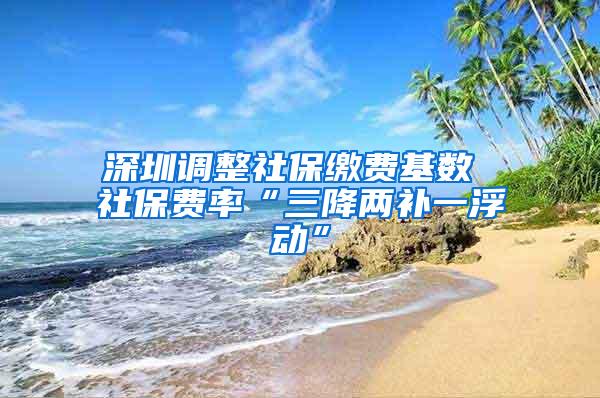 深圳调整社保缴费基数 社保费率“三降两补一浮动”