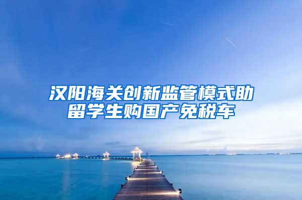 汉阳海关创新监管模式助留学生购国产免税车