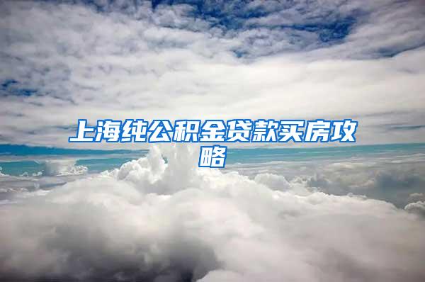 上海纯公积金贷款买房攻略