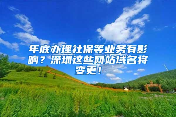 年底办理社保等业务有影响？深圳这些网站域名将变更！