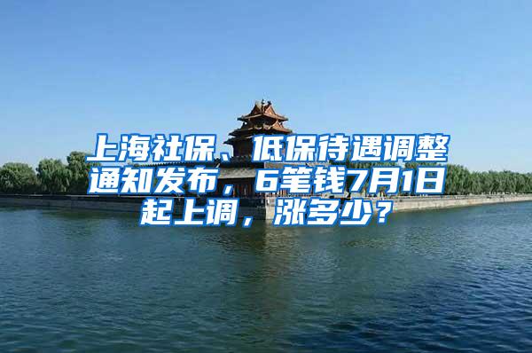 上海社保、低保待遇调整通知发布，6笔钱7月1日起上调，涨多少？