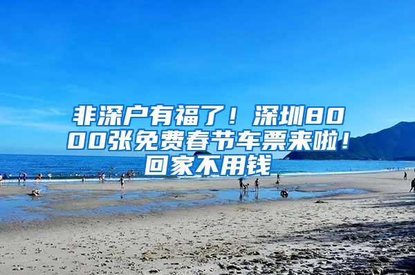非深户有福了！深圳8000张免费春节车票来啦！回家不用钱