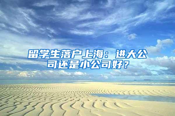 留学生落户上海：进大公司还是小公司好？