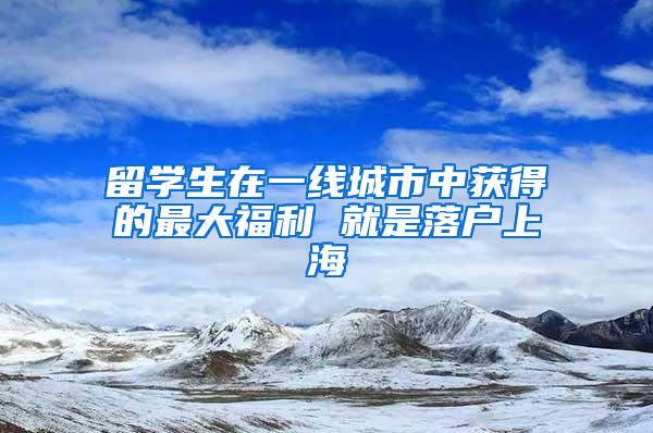 留学生在一线城市中获得的最大福利 就是落户上海