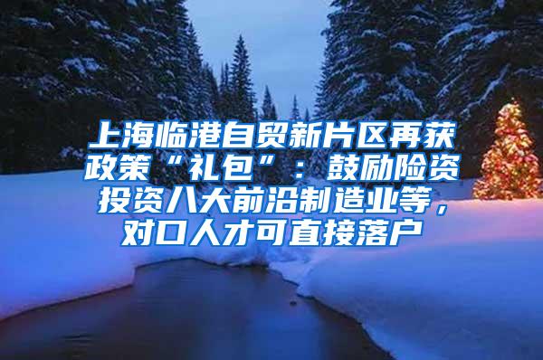 上海临港自贸新片区再获政策“礼包”：鼓励险资投资八大前沿制造业等，对口人才可直接落户