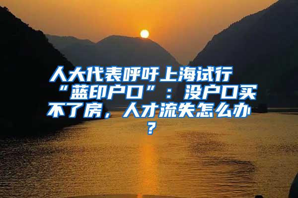 人大代表呼吁上海试行“蓝印户口”：没户口买不了房，人才流失怎么办？