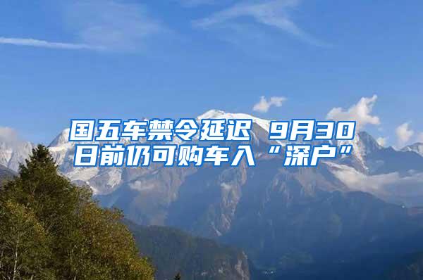 国五车禁令延迟 9月30日前仍可购车入“深户”