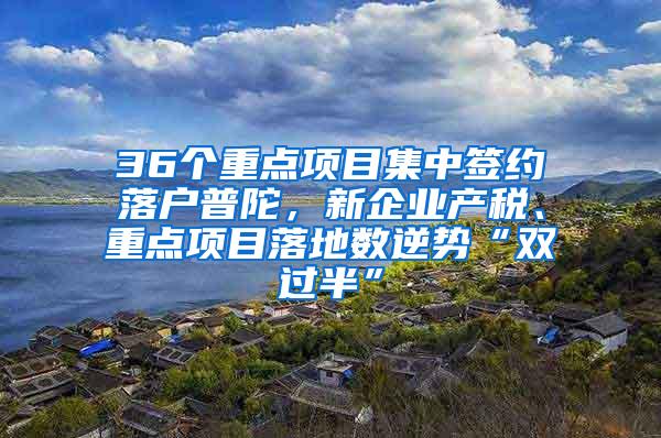 36个重点项目集中签约落户普陀，新企业产税、重点项目落地数逆势“双过半”