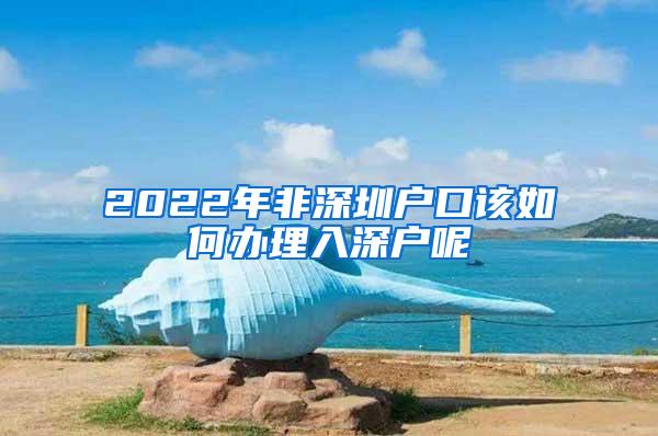 2022年非深圳户口该如何办理入深户呢