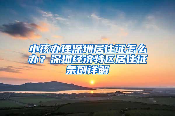 小孩办理深圳居住证怎么办？深圳经济特区居住证条例详解