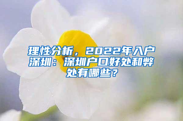 理性分析，2022年入户深圳：深圳户口好处和弊处有哪些？