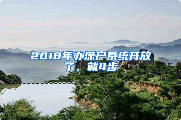 2018年办深户系统开放了，就4步