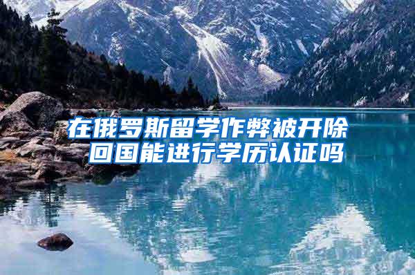 在俄罗斯留学作弊被开除 回国能进行学历认证吗