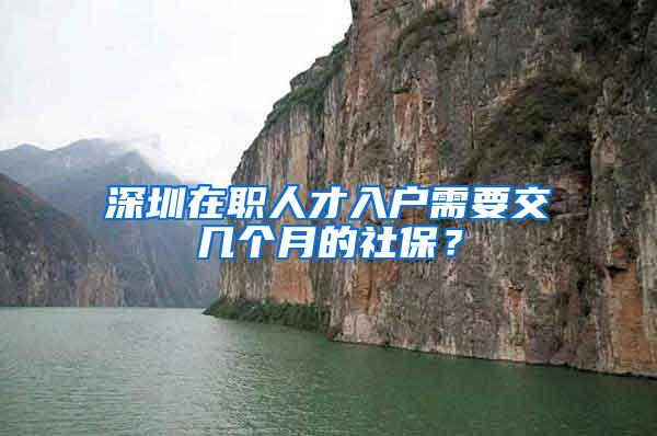 深圳在职人才入户需要交几个月的社保？