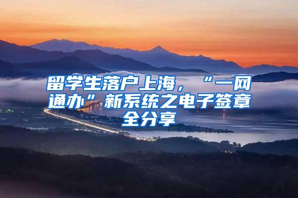 留学生落户上海，“一网通办”新系统之电子签章全分享