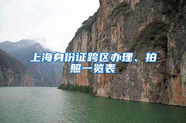 上海身份证跨区办理、拍照一览表