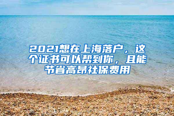 2021想在上海落户，这个证书可以帮到你，且能节省高昂社保费用