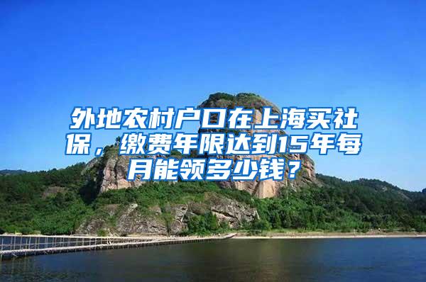 外地农村户口在上海买社保，缴费年限达到15年每月能领多少钱？