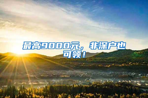 最高9000元，非深户也可领！