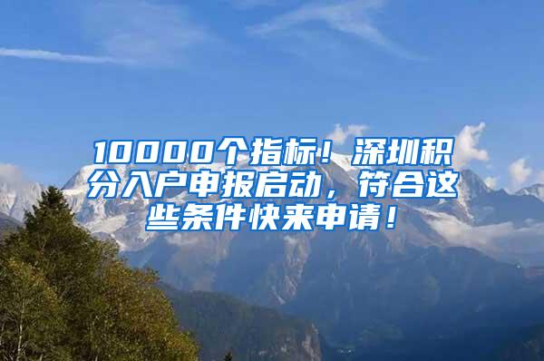 10000个指标！深圳积分入户申报启动，符合这些条件快来申请！