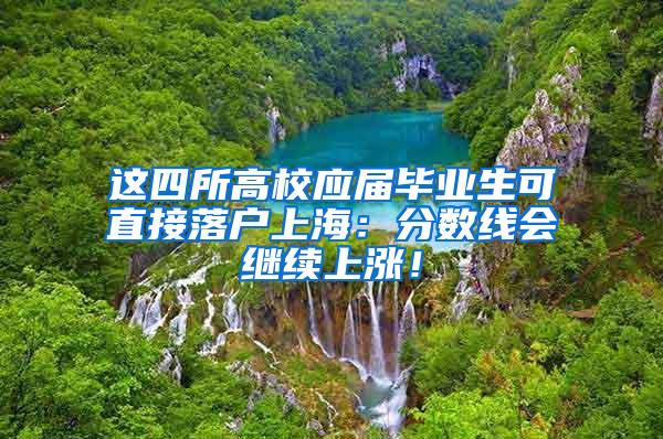 这四所高校应届毕业生可直接落户上海：分数线会继续上涨！