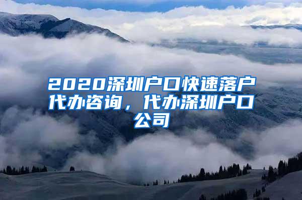 2020深圳户口快速落户代办咨询，代办深圳户口公司