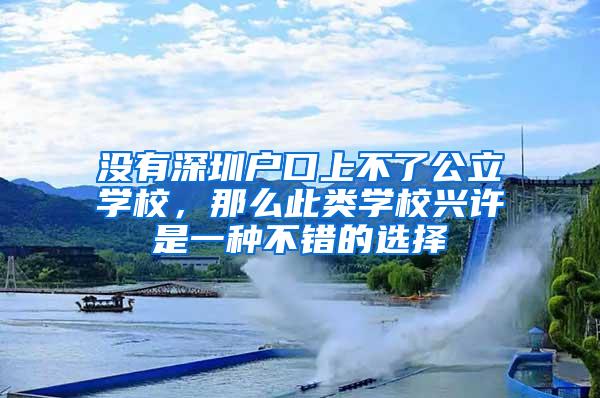 没有深圳户口上不了公立学校，那么此类学校兴许是一种不错的选择