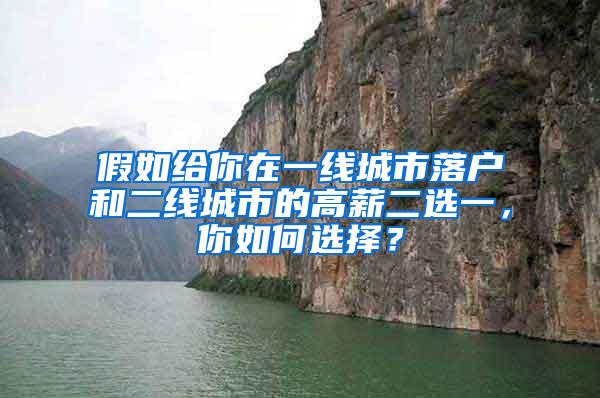 假如给你在一线城市落户和二线城市的高薪二选一，你如何选择？