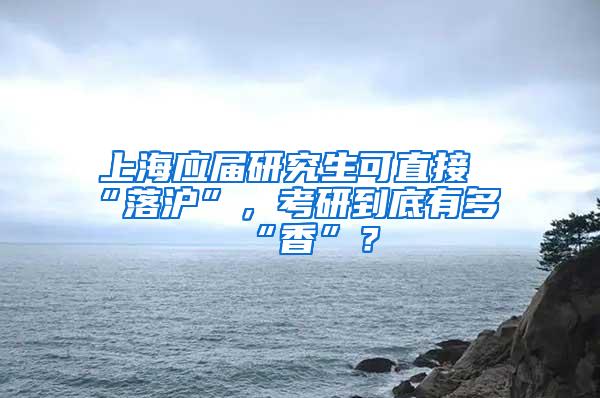 上海应届研究生可直接“落沪”，考研到底有多“香”？