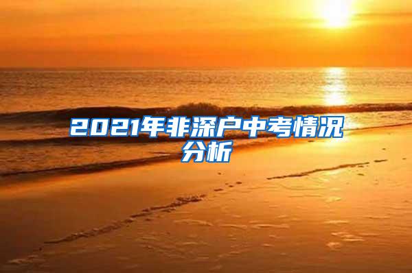 2021年非深户中考情况分析