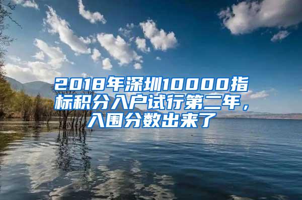 2018年深圳10000指标积分入户试行第二年，入围分数出来了