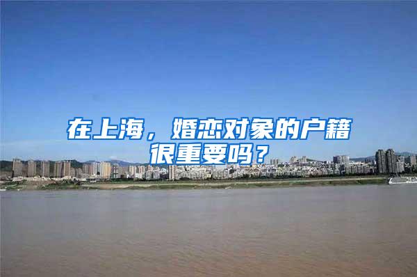 在上海，婚恋对象的户籍很重要吗？