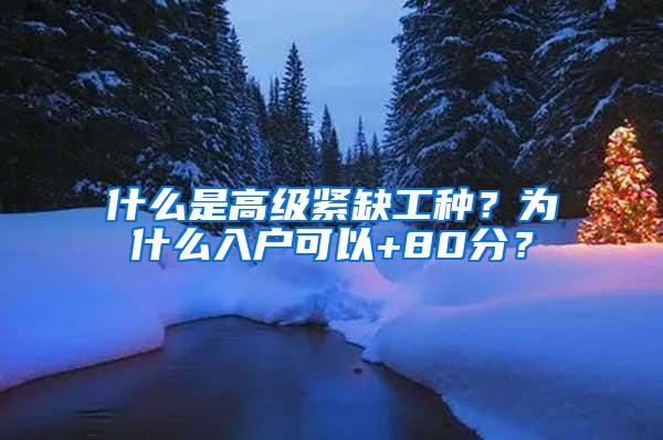 什么是高级紧缺工种？为什么入户可以+80分？