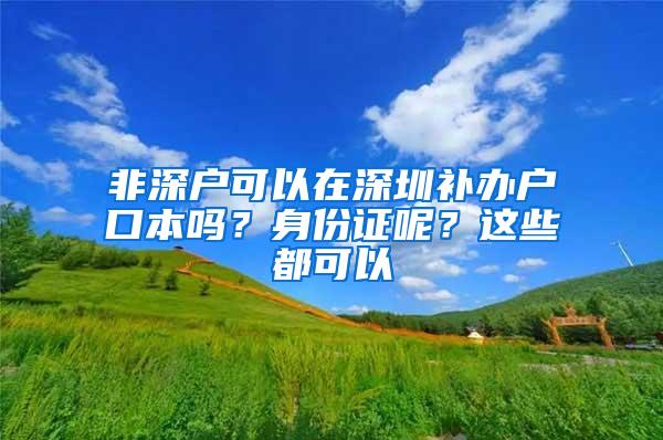 非深户可以在深圳补办户口本吗？身份证呢？这些都可以