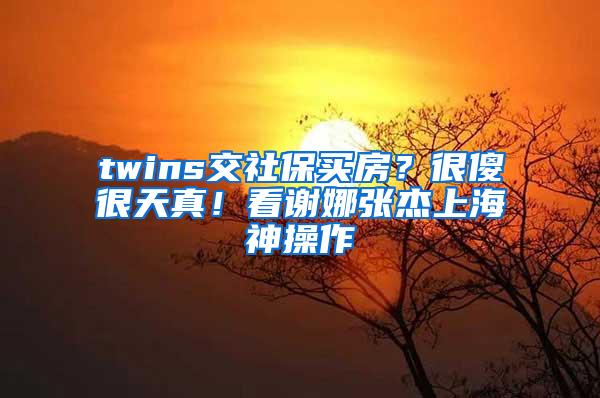 twins交社保买房？很傻很天真！看谢娜张杰上海神操作