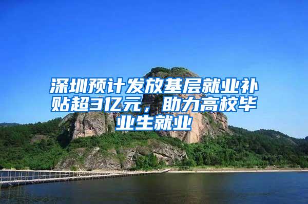 深圳预计发放基层就业补贴超3亿元，助力高校毕业生就业