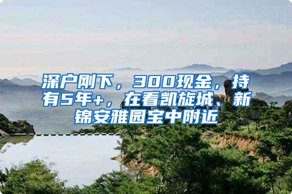 深户刚下，300现金，持有5年+，在看凯旋城、新锦安雅园宝中附近