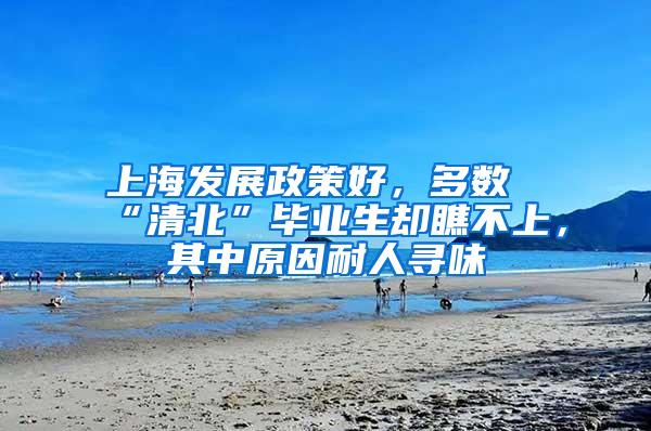 上海发展政策好，多数“清北”毕业生却瞧不上，其中原因耐人寻味