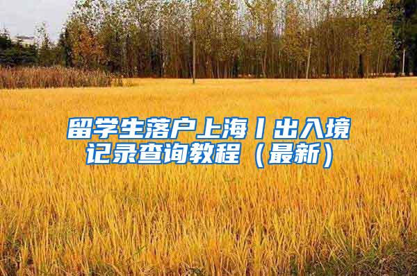 留学生落户上海丨出入境记录查询教程（最新）