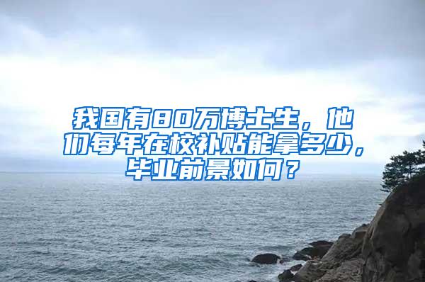 我国有80万博士生，他们每年在校补贴能拿多少，毕业前景如何？