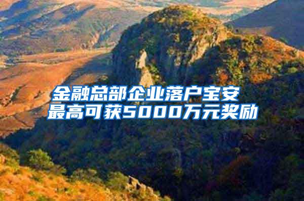 金融总部企业落户宝安 最高可获5000万元奖励