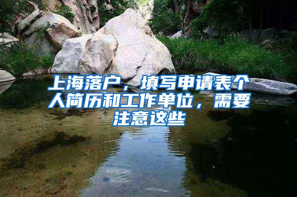 上海落户，填写申请表个人简历和工作单位，需要注意这些