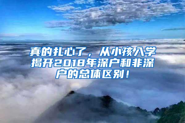 真的扎心了，从小孩入学揭开2018年深户和非深户的总体区别！