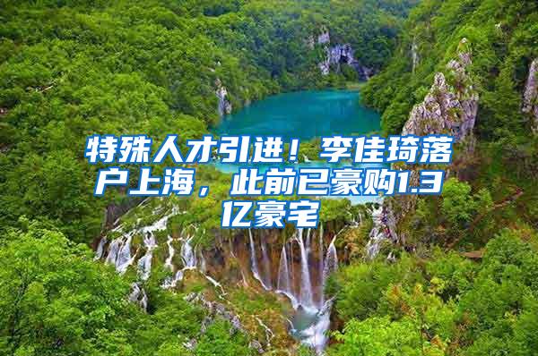 特殊人才引进！李佳琦落户上海，此前已豪购1.3亿豪宅